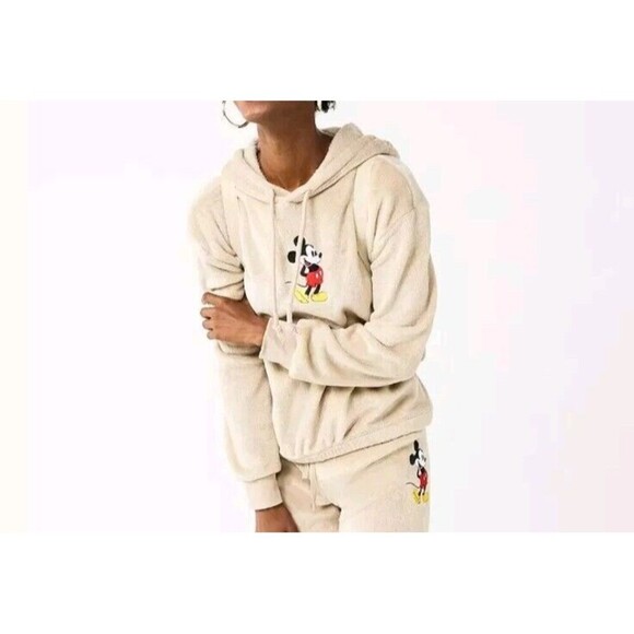 Mickey Mouse Sweater Size Small/Medium Natural Color Hooded Super Soft - Picture 3 of 14